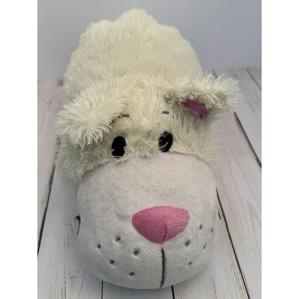 FlipaZoo Brown Labrador Dog Reverses to White Cat 16” Plush EUC